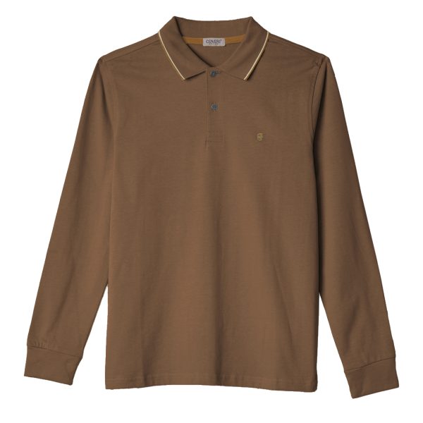 Polo Uomo Manica Lunga Jersey Cotone Pesante Invernali Blu COVERI M L XL XXL 3XL