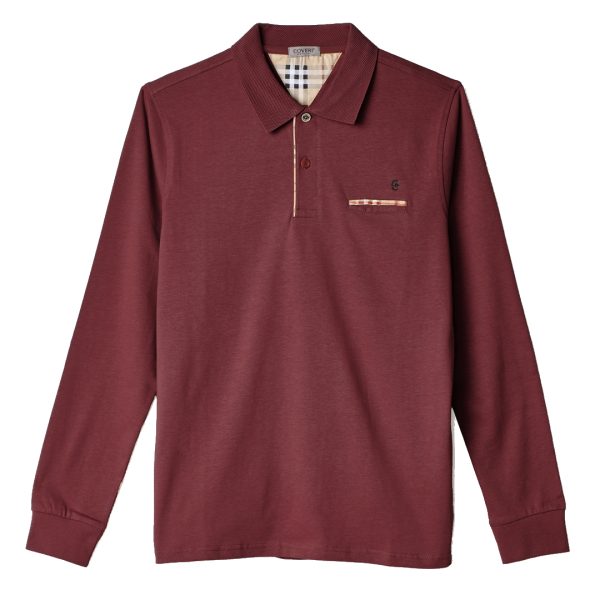 Polo Uomo a Manica Lunga con Tasca Taschino Caldo Cotone Felpato M L XL XXL 3XL