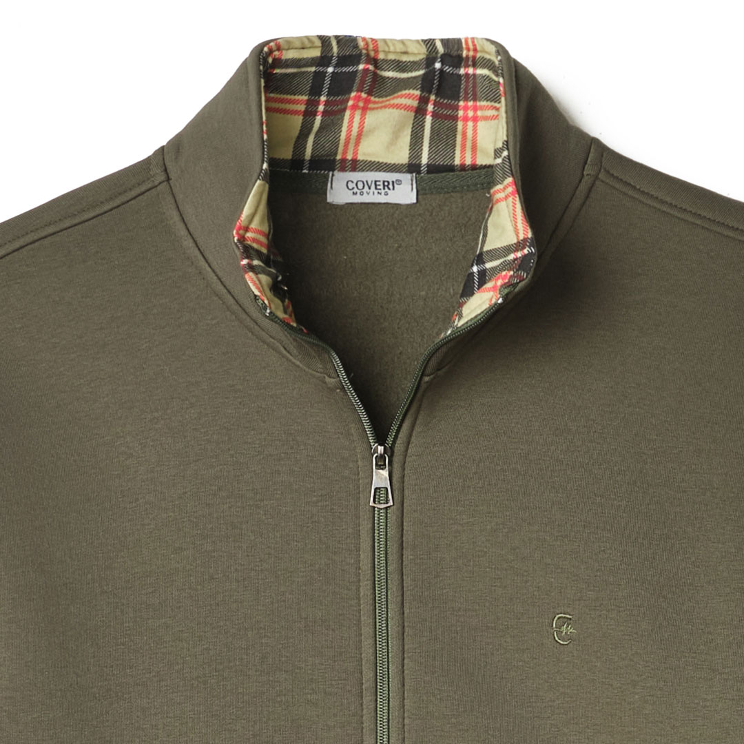 Felpa Uomo con Cerniera Zip Invernale Pesante senza Cappuccio L XL XXL 3X COVERI - immagine 20