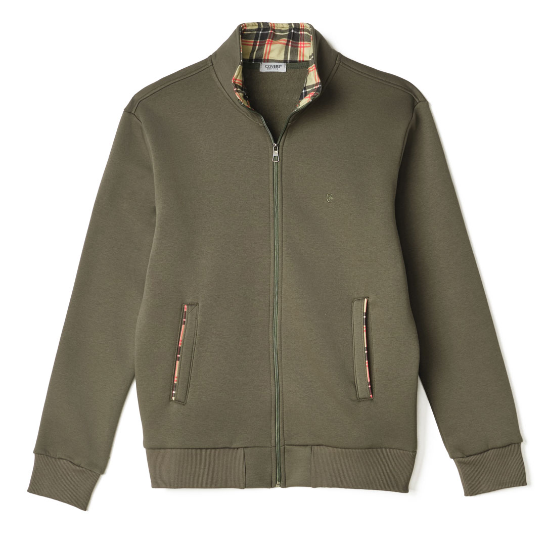 Felpa Uomo con Cerniera Zip Invernale Pesante senza Cappuccio L XL XXL 3X COVERI - immagine 21