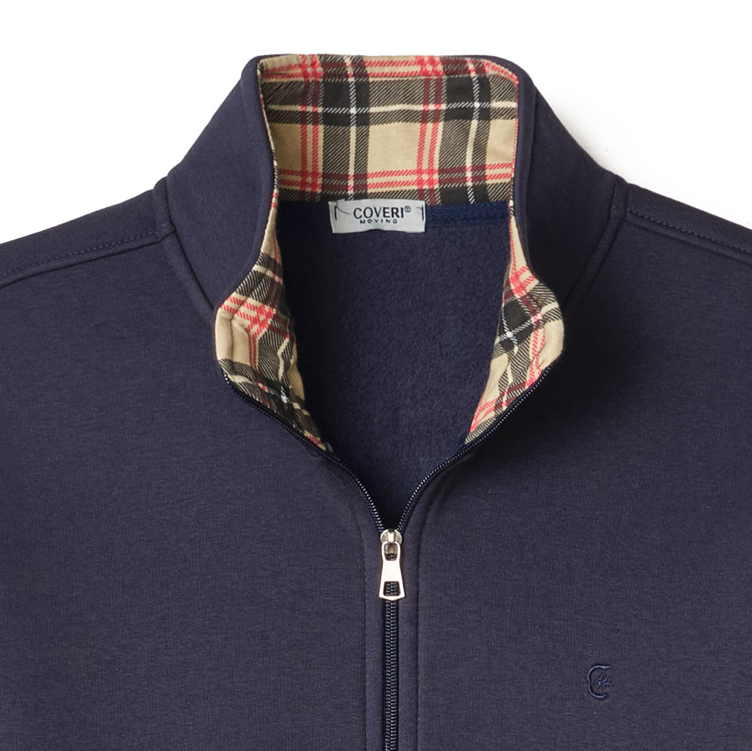 Felpa Uomo con Cerniera Zip Invernale Pesante senza Cappuccio L XL XXL 3X COVERI - immagine 22