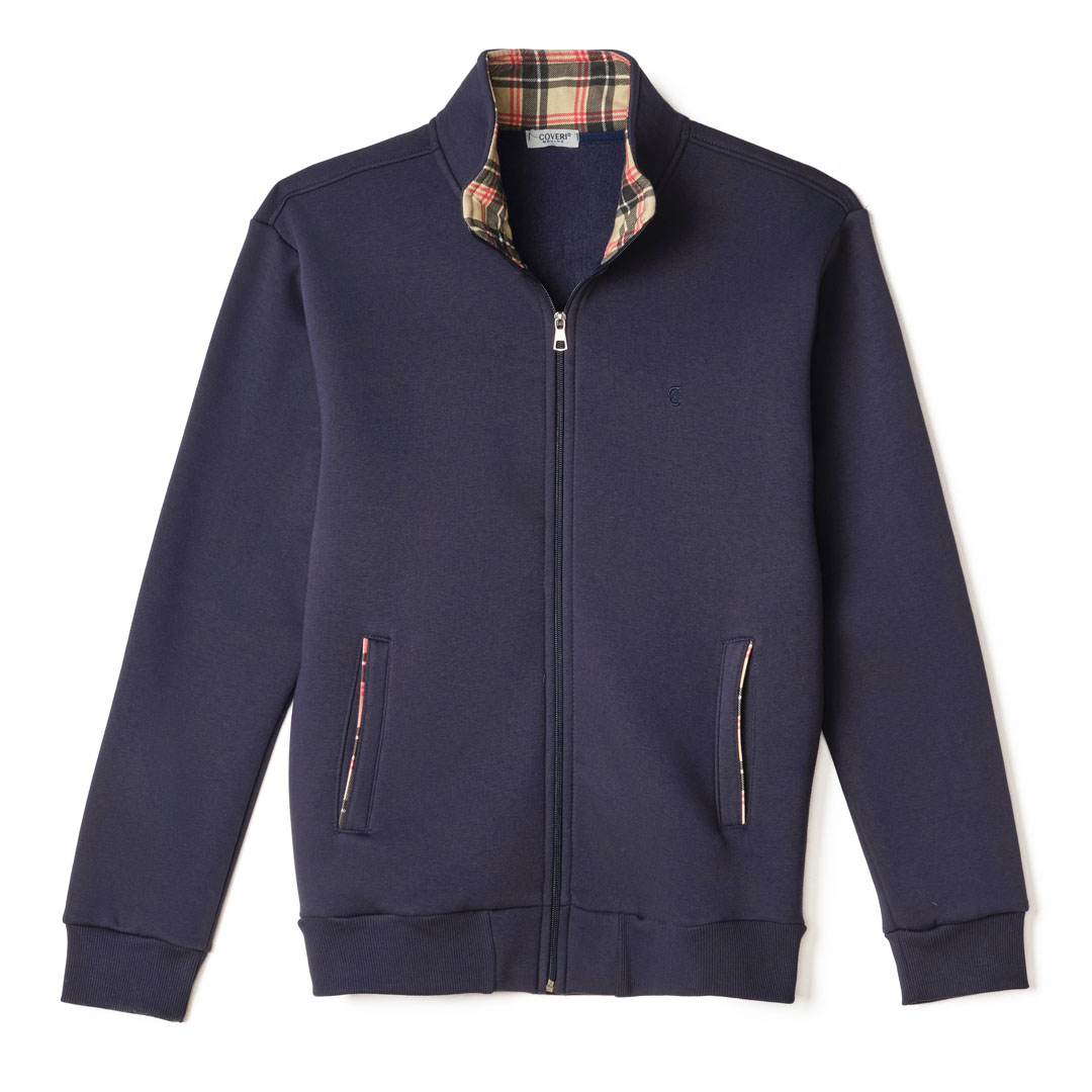 Felpa Uomo con Cerniera Zip Invernale Pesante senza Cappuccio L XL XXL 3X COVERI - immagine 23
