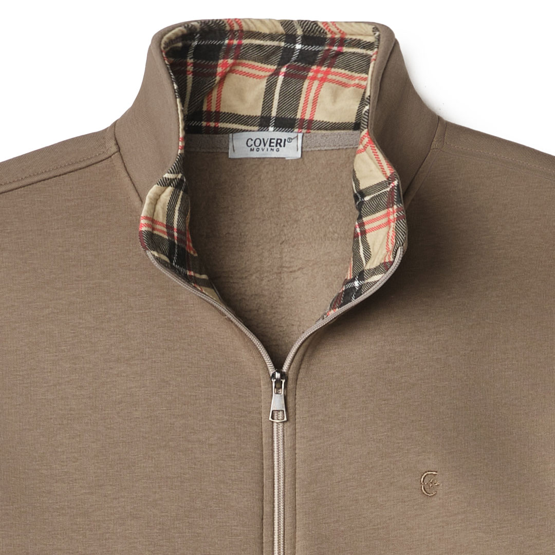 Felpa Uomo con Cerniera Zip Invernale Pesante senza Cappuccio L XL XXL 3X COVERI - immagine 24