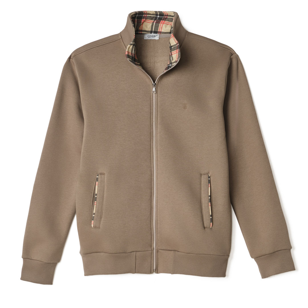 Felpa Uomo con Cerniera Zip Invernale Pesante senza Cappuccio L XL XXL 3X COVERI - immagine 25