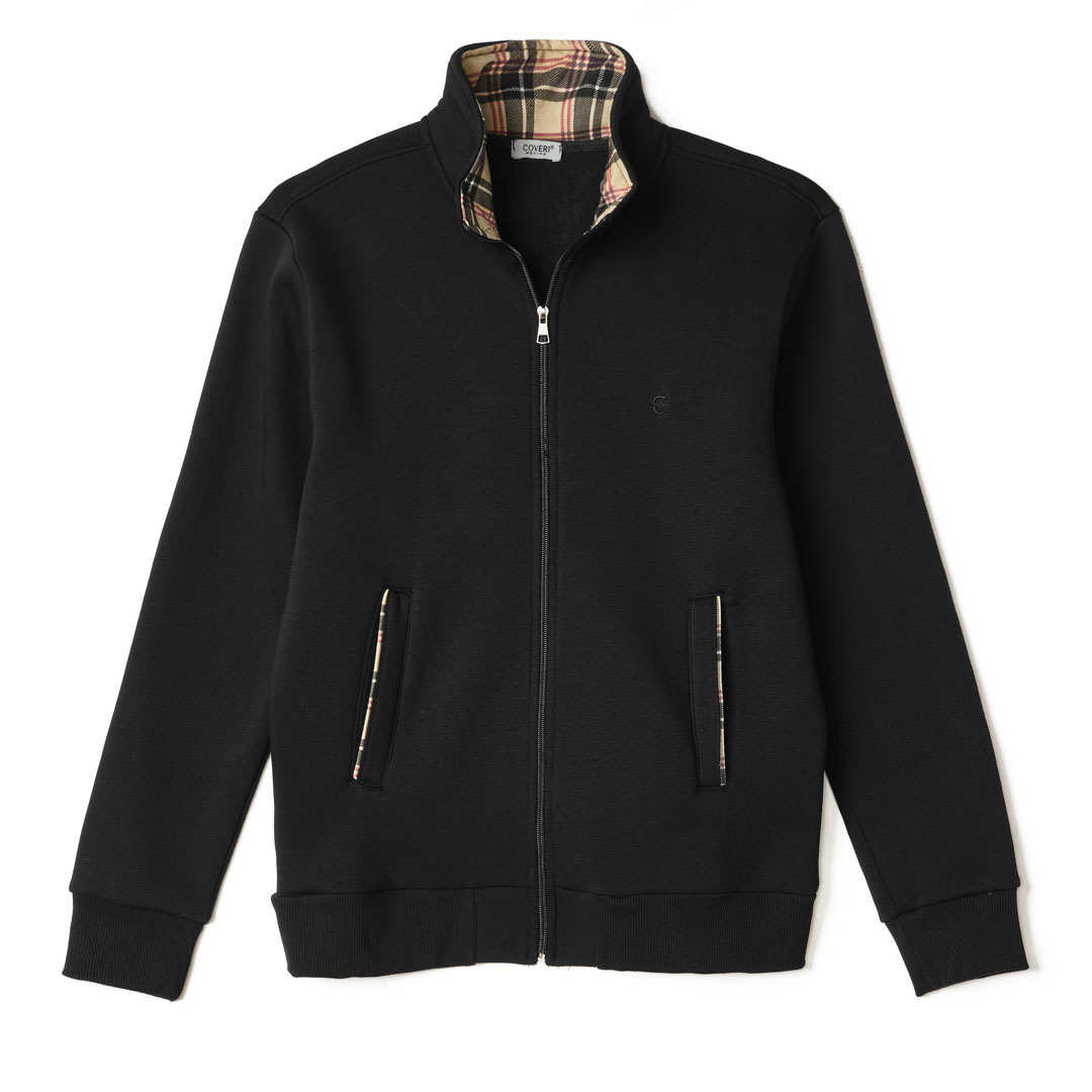 Felpa Uomo con Cerniera Zip Invernale Pesante senza Cappuccio L XL XXL 3X COVERI
