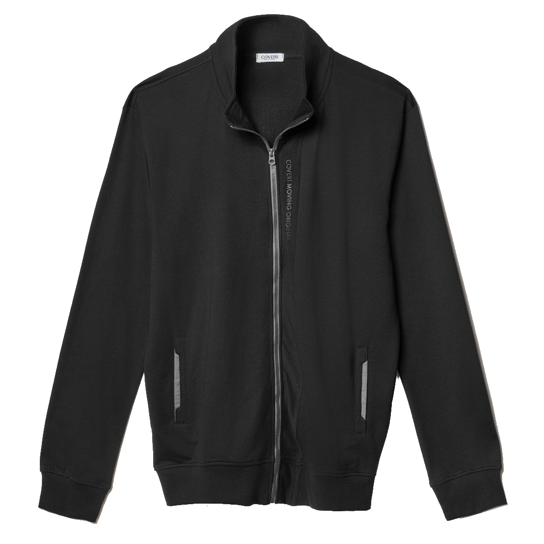 Felpa Aperta Uomo con Zip Intera Cerniera Laterale su Tasche Cotone Garzato M L XL