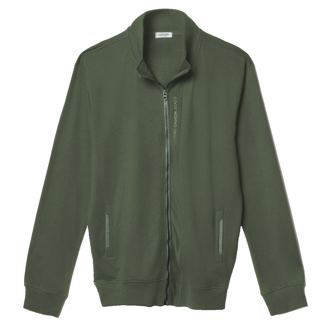 Felpa Aperta Uomo con Zip Intera Cerniera Laterale su Tasche Cotone Garzato M L XL - immagine 2