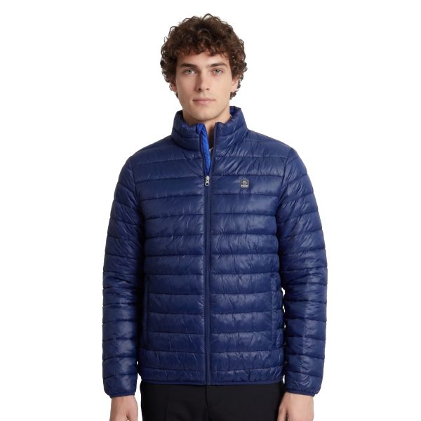 Piumino Giubbotto Uomo Taglie Forti Ecopiuma P-CLUB Blu Nero Zip 3XL 4XL 5XL 6XL