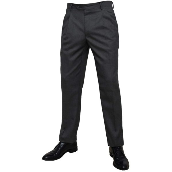 Pantalone Classico Elegante da Uomo in Vigogna Mezzo Peso con Pens Drop 4 100% Lana