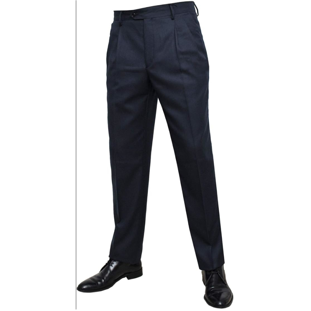 Pantalone Classico Elegante da Uomo in Vigogna Mezzo Peso con Pens Drop 4 100% Lana - immagine 5
