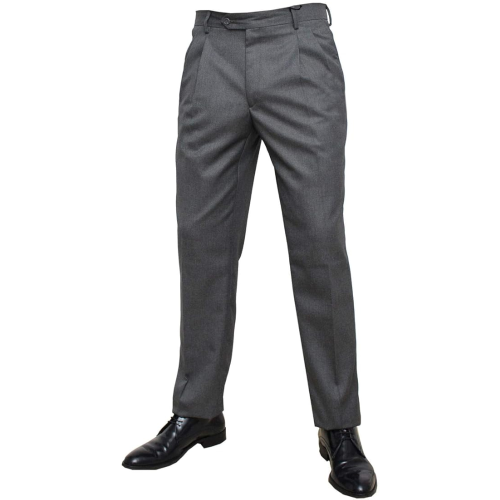 Pantalone Classico Elegante da Uomo in Vigogna Mezzo Peso con Pens Drop 4 100% Lana - immagine 7