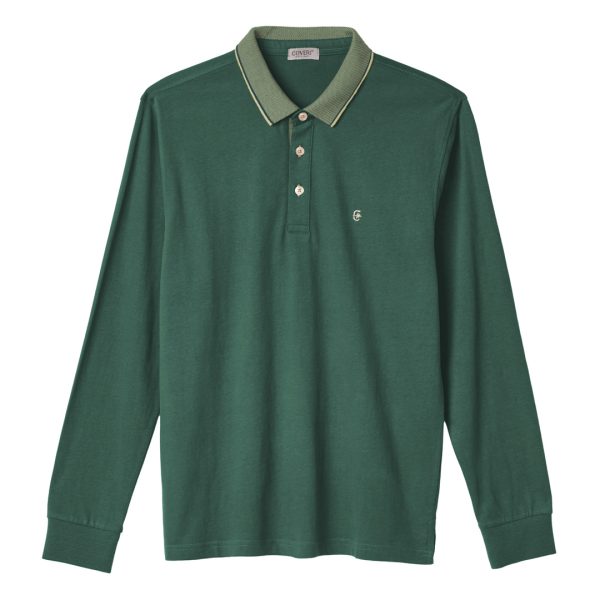 Polo Uomo Manica Lunga Cotone Felpato Pesante Sportiva Taglie Forti 3X 4X 5X 6XL