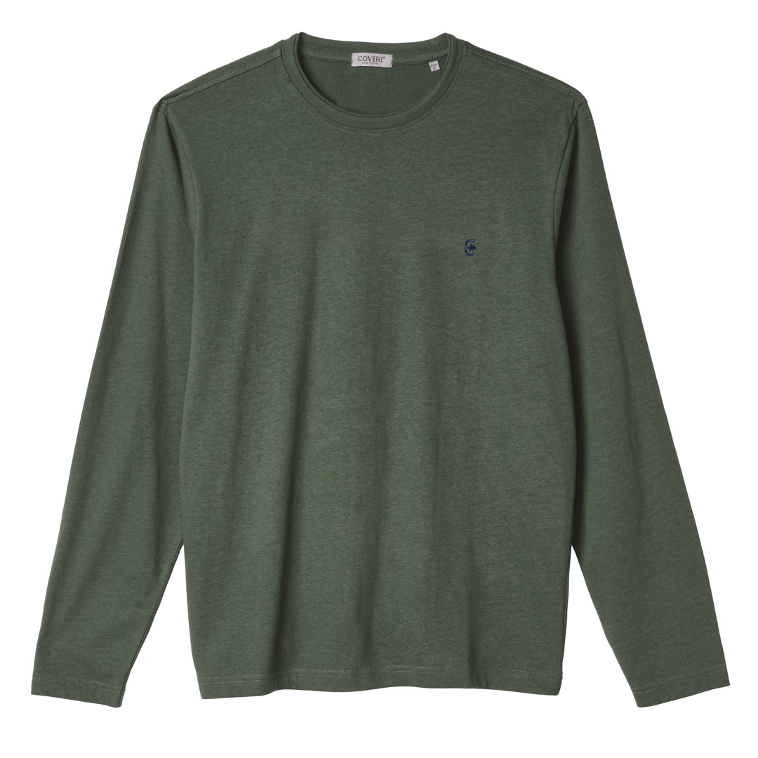 T-shirt Maglia Uomo Manica Lunga Girocollo Tinta Unita 100% Cotone M L XL XXL 3X - immagine 16